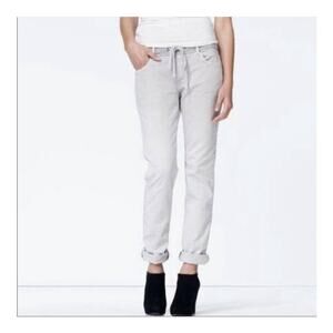 James Perse Women’s Drawstring Denim Jogger Pants Sz 4 US Large Minimalist Gray